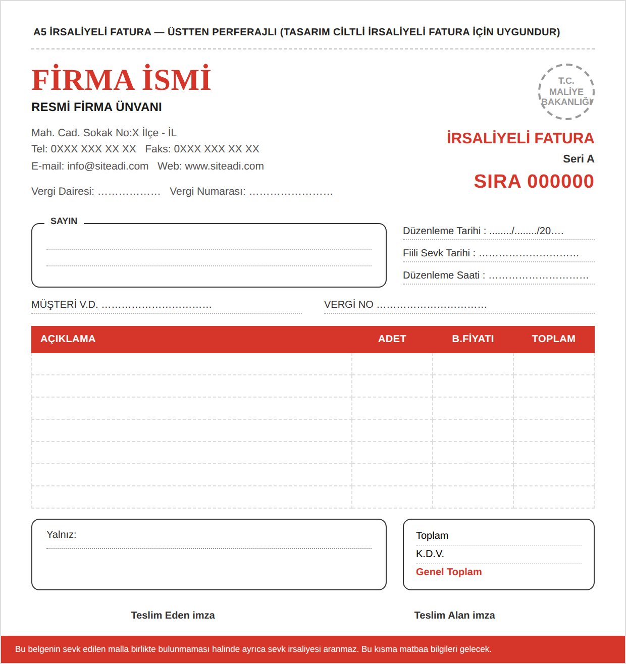 Fatura ve İrsaliyeli Fatura